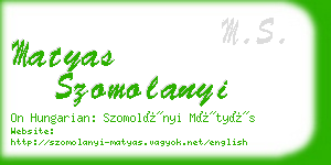 matyas szomolanyi business card